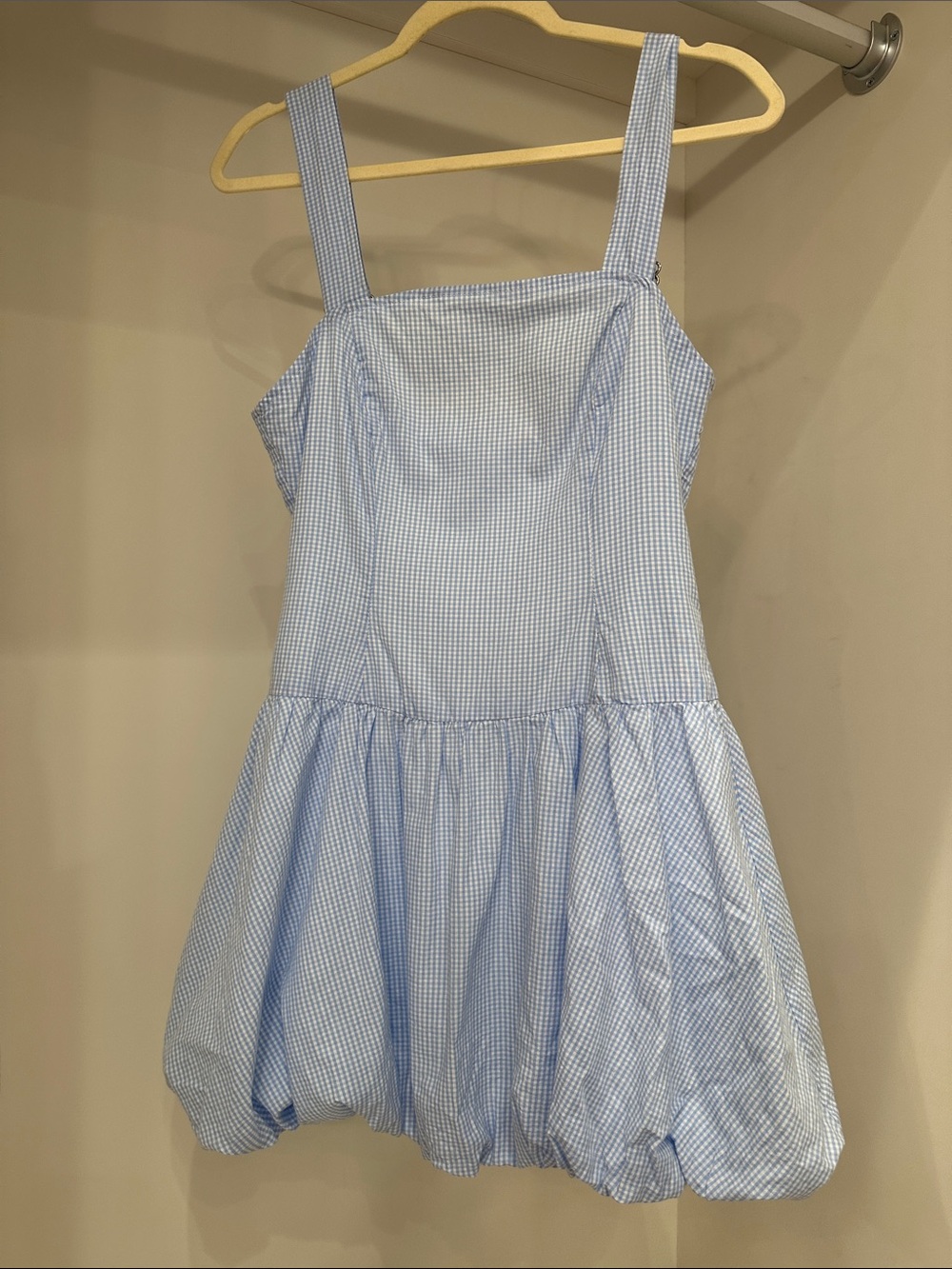 Pink Lily small Light Blue Gingham Sundress. Like new